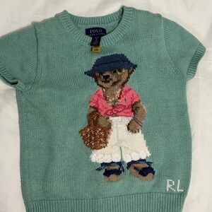 Polo by Ralph Lauren Kids' Teal Sweater with Bear Design